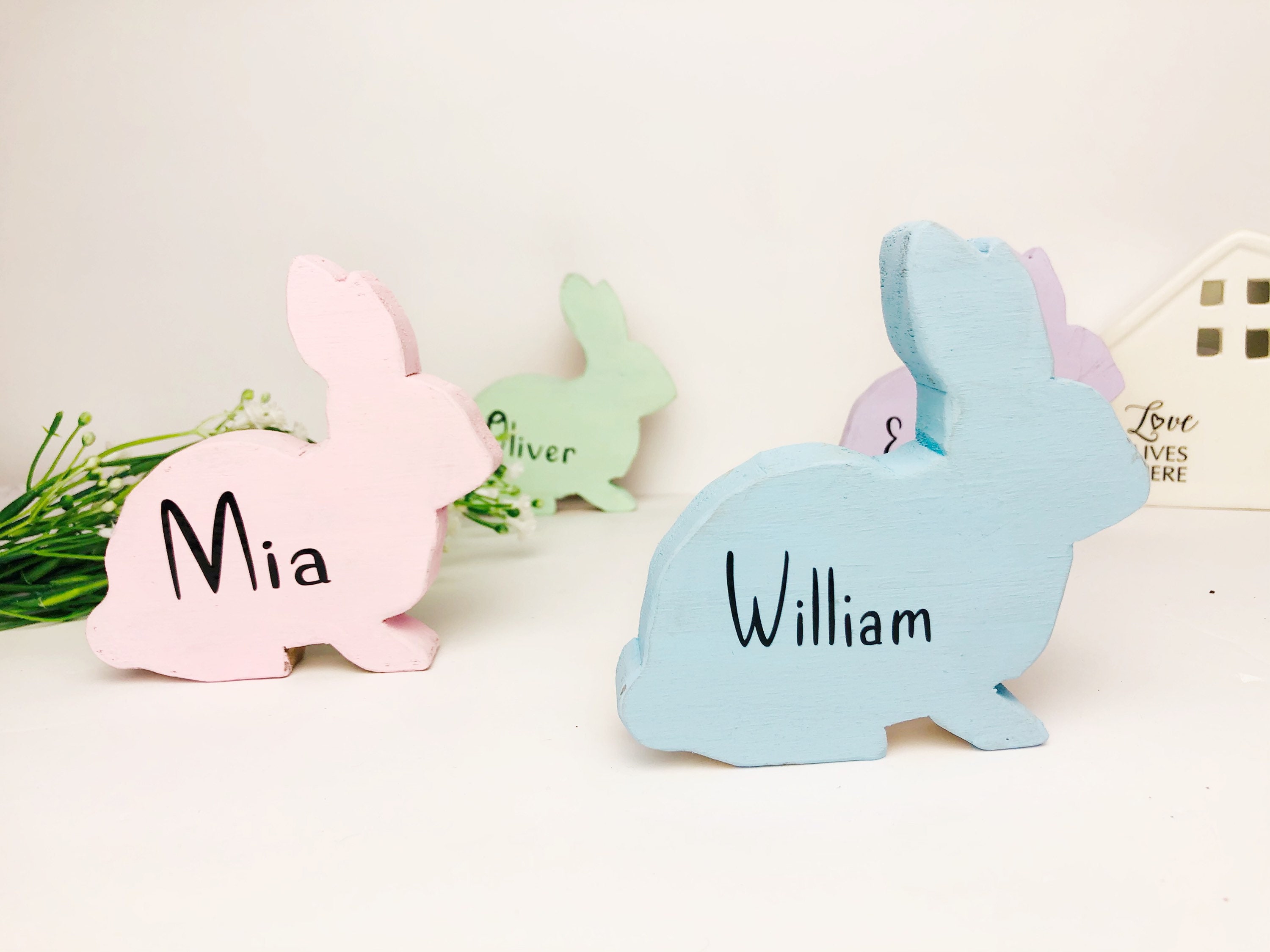 Personalized wood Easter bunny with childs name Gift or Etsy