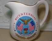 Vintage Bicentennial McCoy Pitcher, 1776-1976, McCoy Patriotic Pitcher, USA