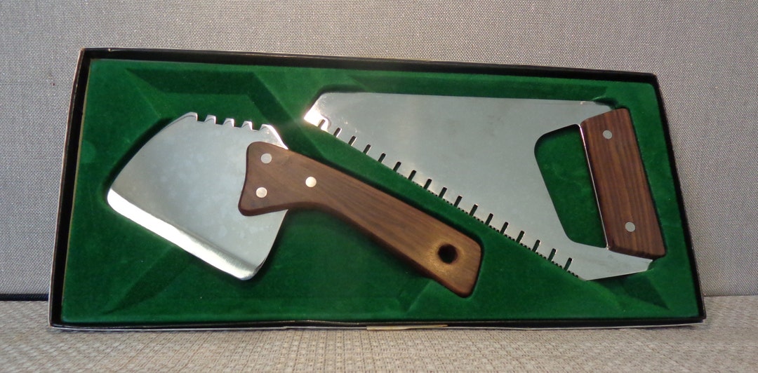 Vintage 'AS' Meat Carving Knife and Meat Saw, Vintage Stainless Steal