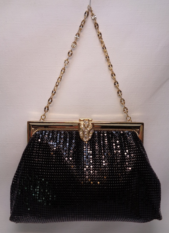 Vintage Whiting & Davis Black Chain Mesh Purse, Vi