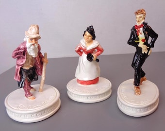 Vintage Hand Cast Sebastian Miniatures, Ichabod Crane, Rip Van Winkle, Dame Van Winkle, Set of 3 Figurines, Hudson Massachusetts