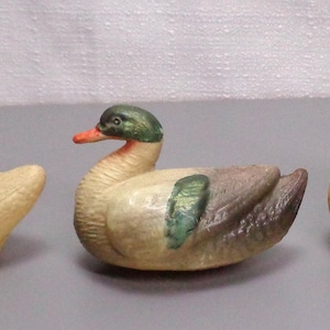 Vintage Celluloid Swan and Duck Toys, Vintage Celluloid Toy Duck, Swans, Set of 3