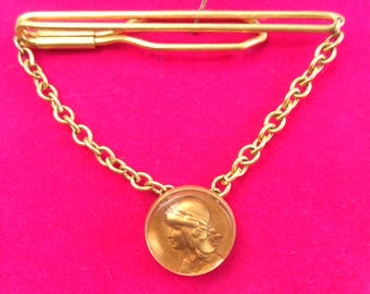 Vintage Roman Gladiator Tie Bar, Vintage Roman Warrior Tie Clip
