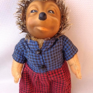 Vintage Steiff Peter Mecki Hedgehog Toy Doll, Vintage Steiff Rubber Face Hedgehog Figure, Germany