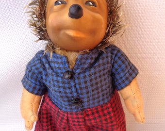 Vintage Steiff Peter Mecki Hedgehog Toy Doll, Vintage Steiff Rubber Face Hedgehog Figure, Germany