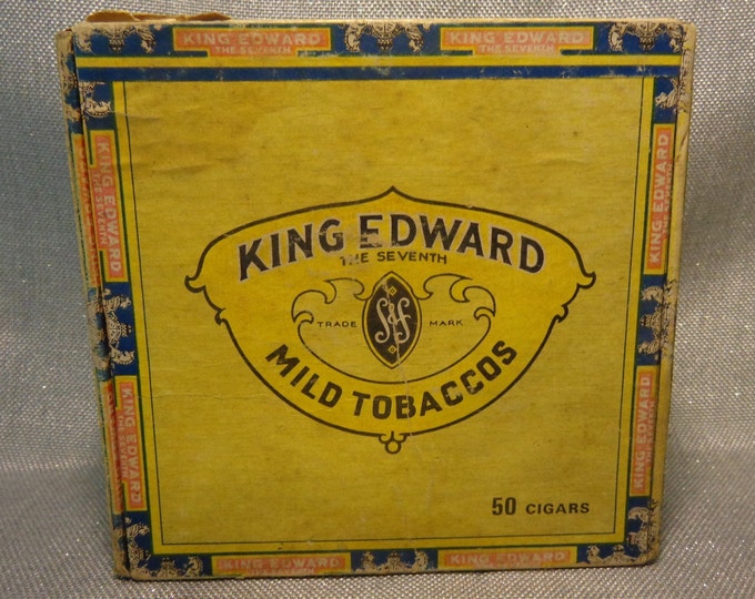 Vintage King Edward Cigar Box, King Edward the Seventh Tip Cigarillo