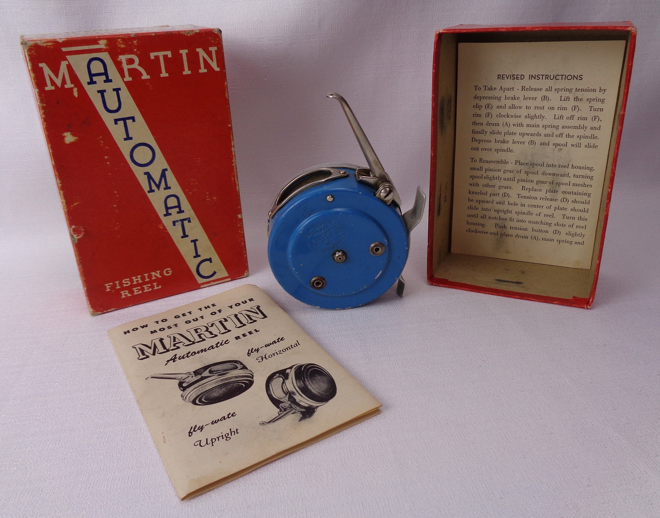 Vintage Martin Automatic Fishing Reel, No. 37G Flywate, Vintage