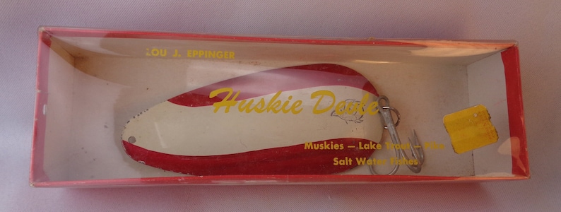 Vintage Eppinger Huskie Devle Fishing Lure, Vintage Lou Eppinger Large Devle 316 Lure, 5.5 Lure, Original box image 7
