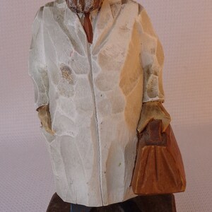 Figurine Allemande En Bois Jaschke Pretzl, Gynécologue, Vintage, Sculpture