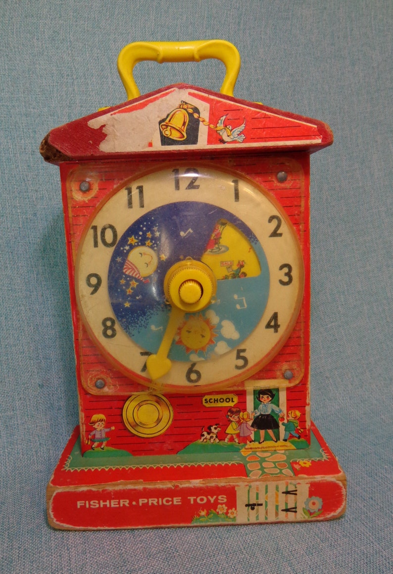 Vintage Fisher Price Music Box Teaching Clock 998 Vintage Etsy