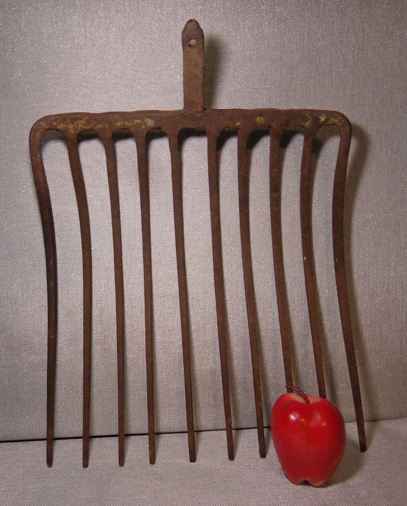 Antique Large Iron Manure Pitchfork Head Antique Iron Manure Etsy