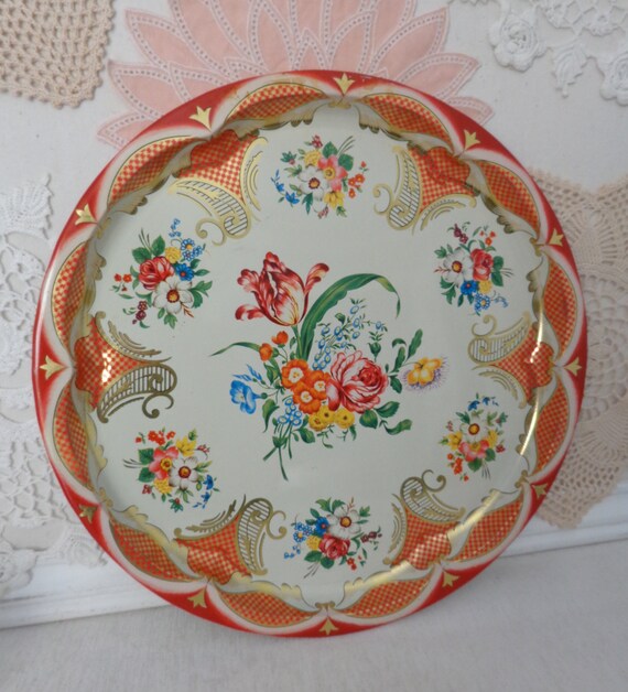 Vintage Daher Floral Tin Tray Daher Decorated Ware Metal Etsy