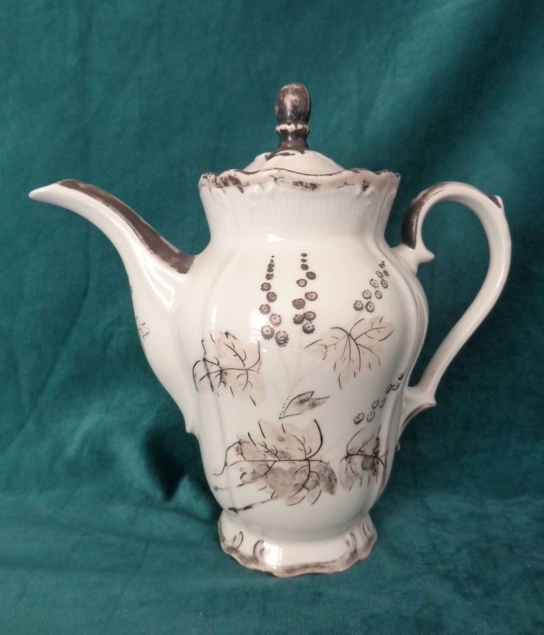 Vintage Rudolph Wachter RW Bavaria Coffee Pot Vintage Dekor RW Bavaria Silver Overlay Coffee Pot Silver Overlay