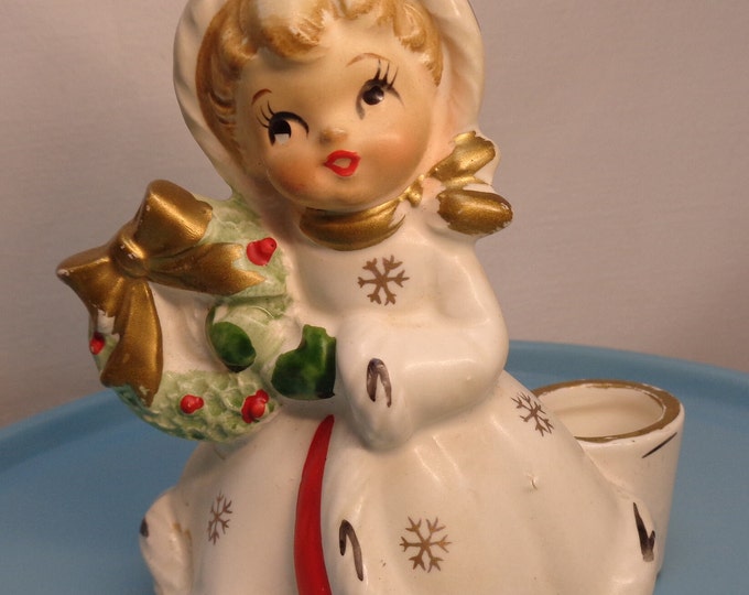 Vintage Napco Girl Candle Holder Figurine Vintage Napco Etsy