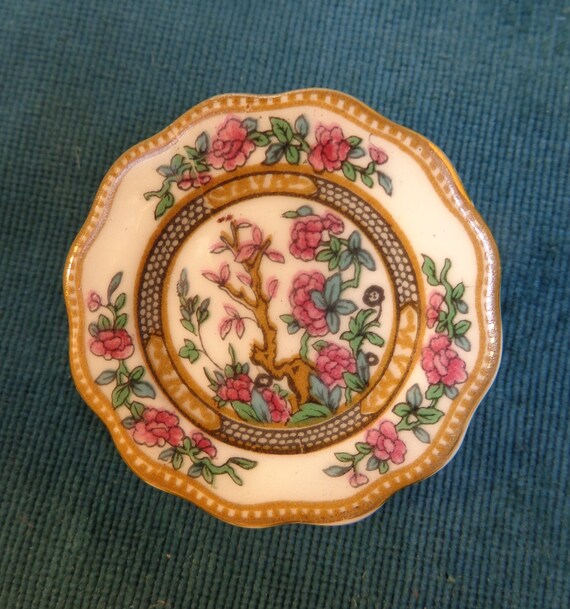 Vintage Miniature Coalport Plate Brooch, Vintage C