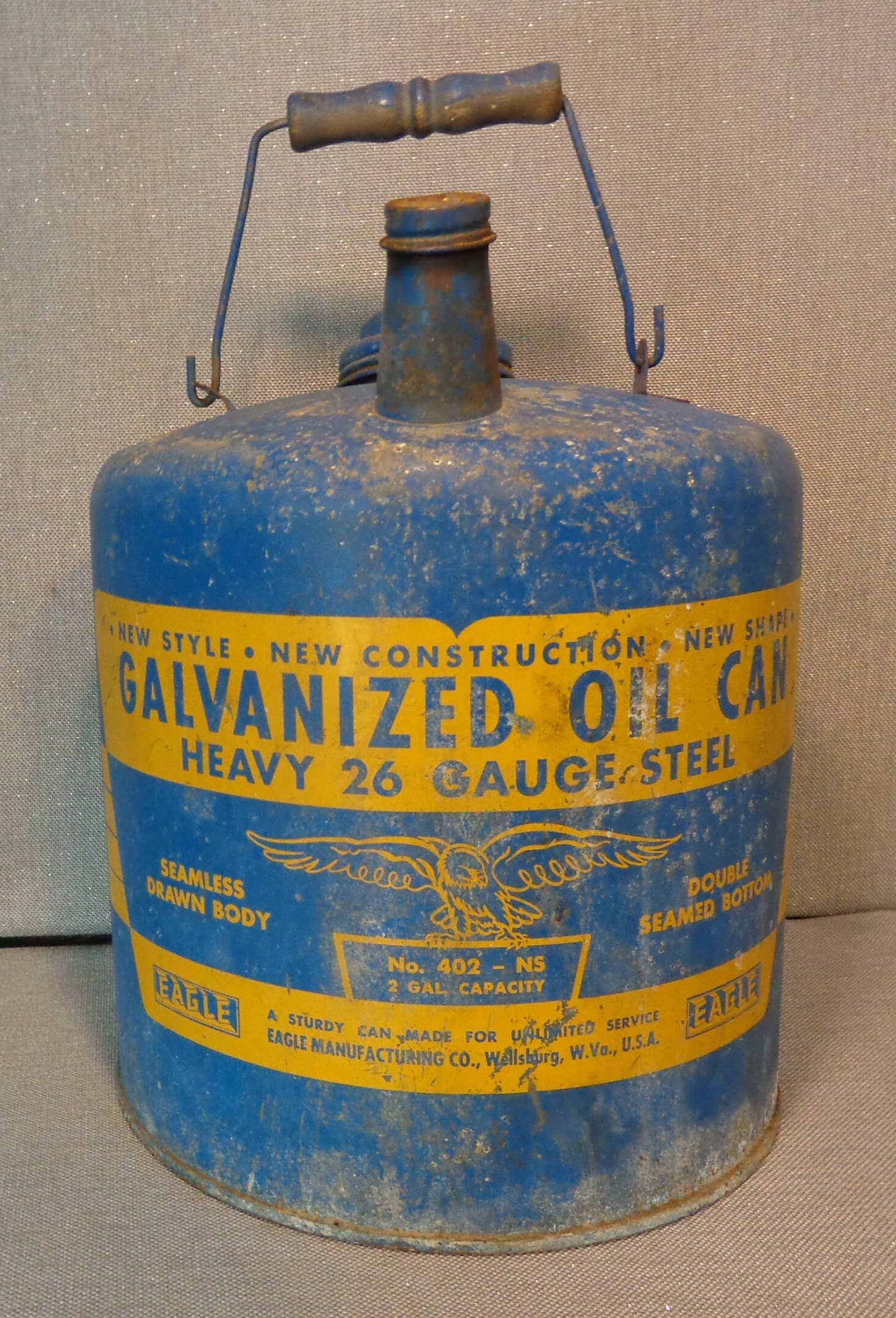 Vintage Galvanized Eagle Gas Can Vintage Eagle No 402N5 26 Etsy