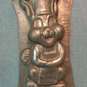 Vintage Tin Squirrel Chocolate Mold, Vintage Brushy the Squirrel Tin Mold
