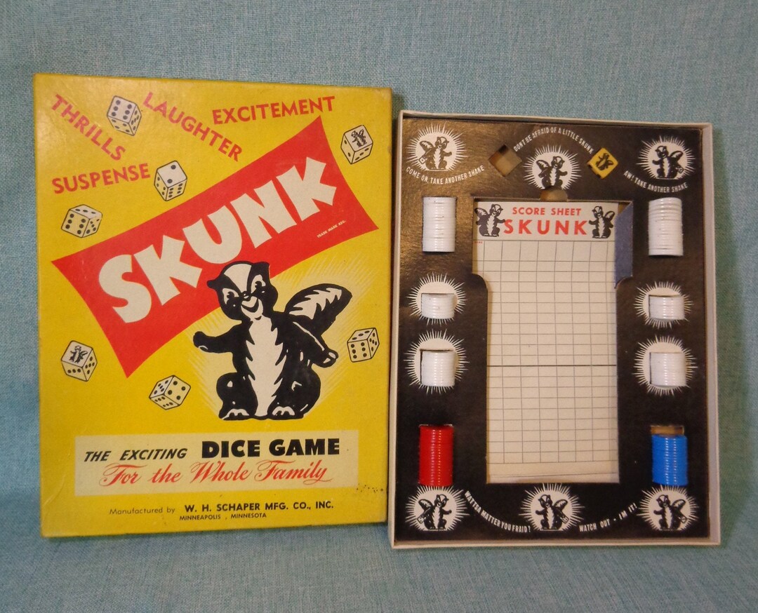 Vintage 1953 'skunk' Dice Game, Vintage Skunk Dice Game, the Exciting