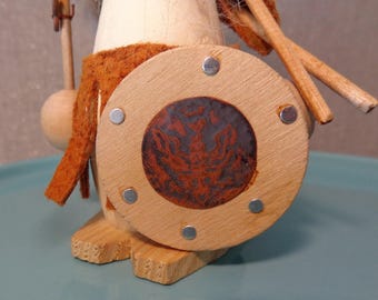 置物 VINTAGEDANISH WOODEN VIKING Vintage Danish Modern Wooden Viking Figurine, Vintage MCM Swedish