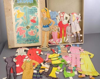 vintage 1965 Skipper Paper Dolls, garde-robe au jour le jour, Skipper Barbie's Little Sister Paper Dolls, États-Unis