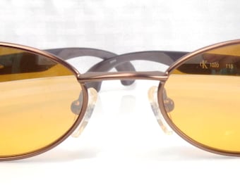 Vintage Eyewear, Vintage Oval Calvin Klein Amber Sunglasses, 1020, Eye size 15-19
