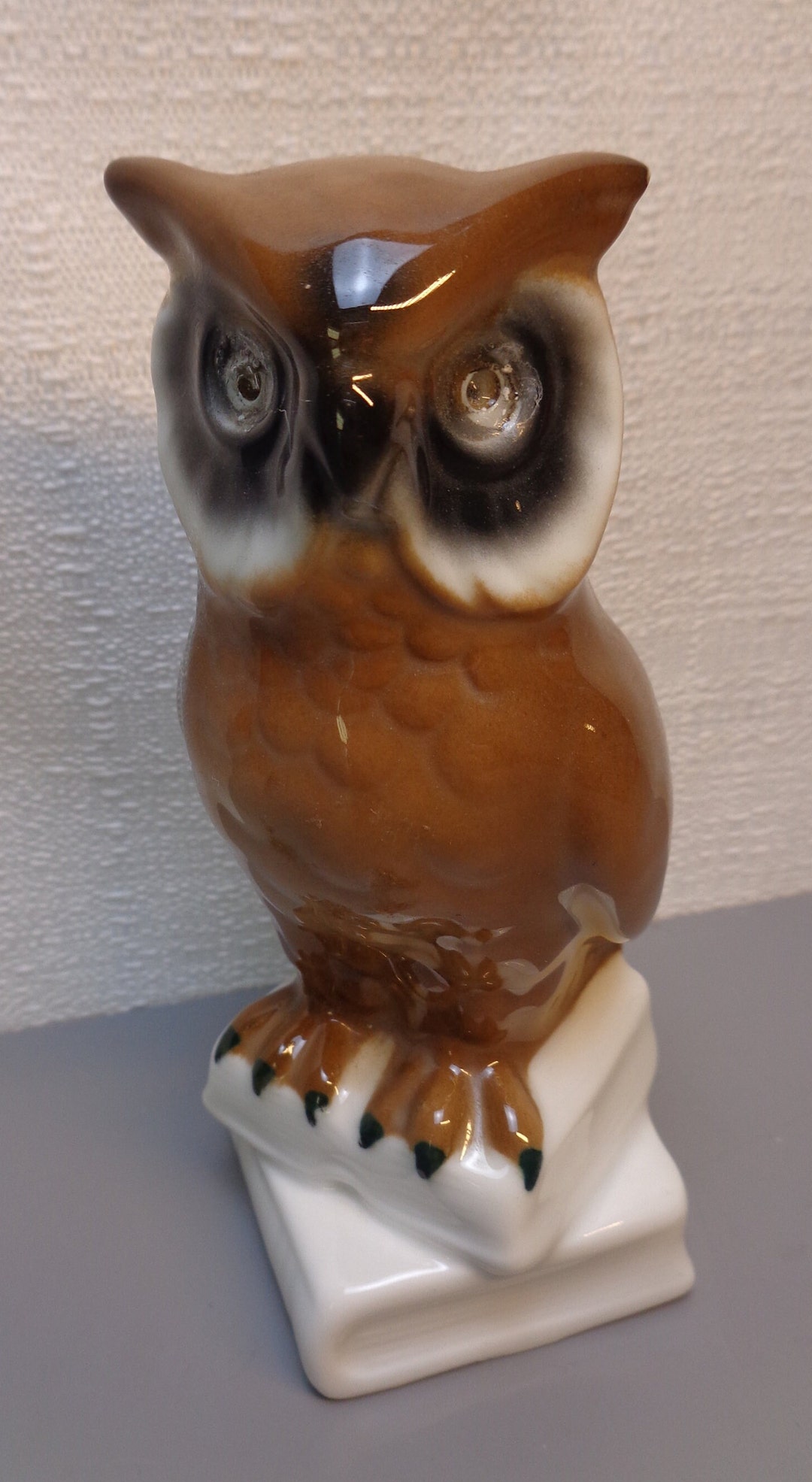 Vintage Porcelain Owl Figurine, Made in West Germany, Vintage Horned