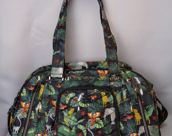 Lug Propeller 2 Overnight Bag in Wildlife Black, New with Tags, Beautiful Jungle Rainforest Lug Overnight Weekender Bag