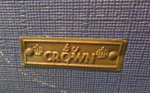 Vintage Crown Blue Train Case, Vintage Small Blue… - image 6