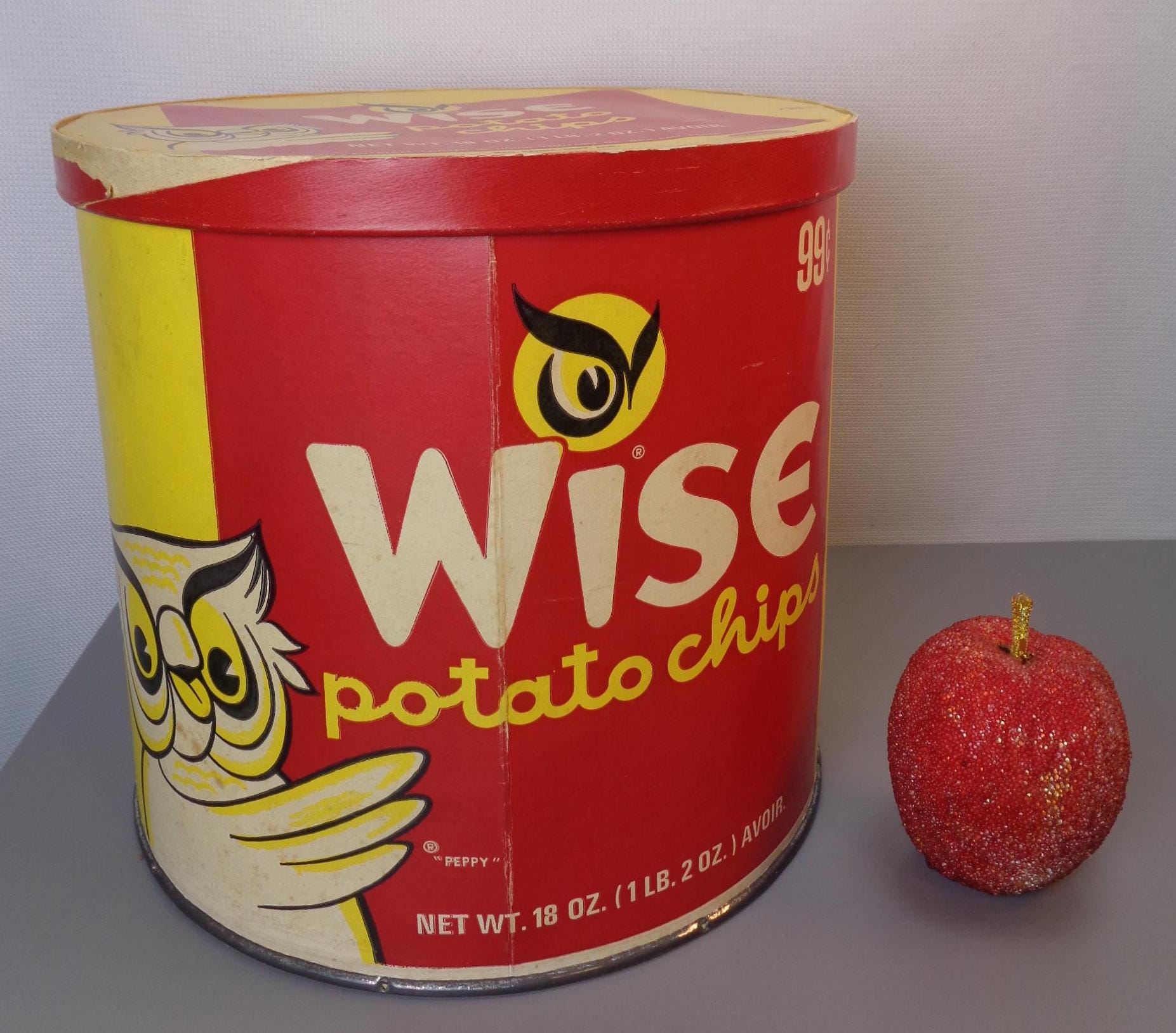 アンティーク缶　ヴィンテージ缶 ⑦ POTATO CHIPS ポテトチップス缶 ティン缶 ダストボックス アドバタイジング