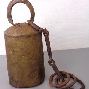 Antique Hand Wrought Cow Bell, Vintage Primitive Original Cow Bell