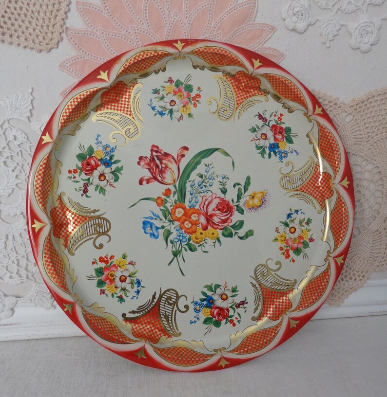 Vintage Daher Floral Tin Tray Daher Decorated Ware Metal Etsy
