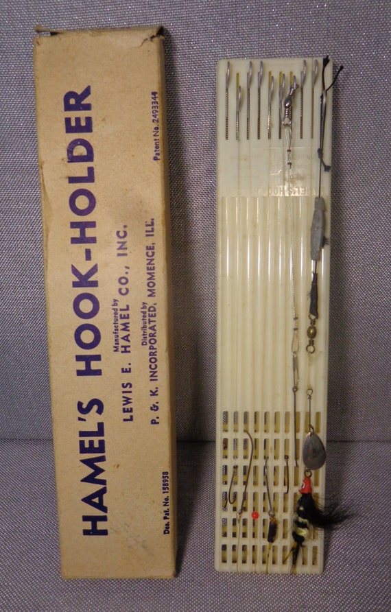 Vintage Fishing, Hamels Hook Holder, Fishing Hook Ladder Holder, Floats,  Holds 20 Hooks, Original Box 