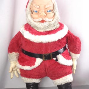 Vintage Large 24&quot; Plush Santa Doll with Rubber Face, Vintage Large &quot;My Toy&quot; Santa Claus Plush Doll