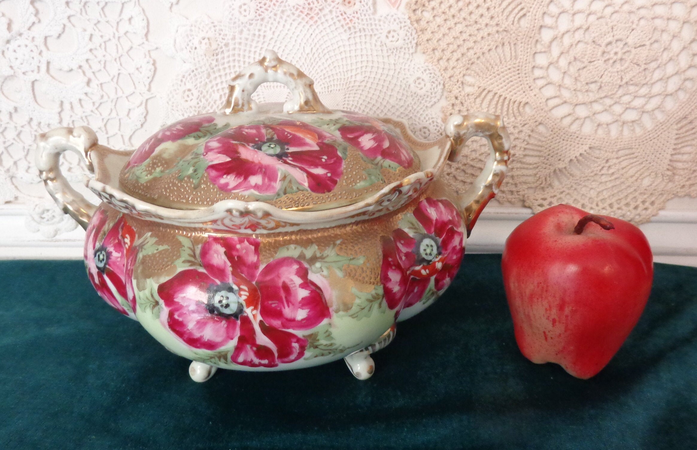 Vintage Royal Kinran Nippon Covered Bowl Nippon Royal Kinran Etsy