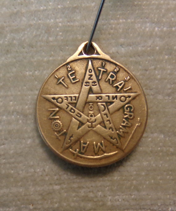 Vintage Brass Tetragrammaton Pendant 