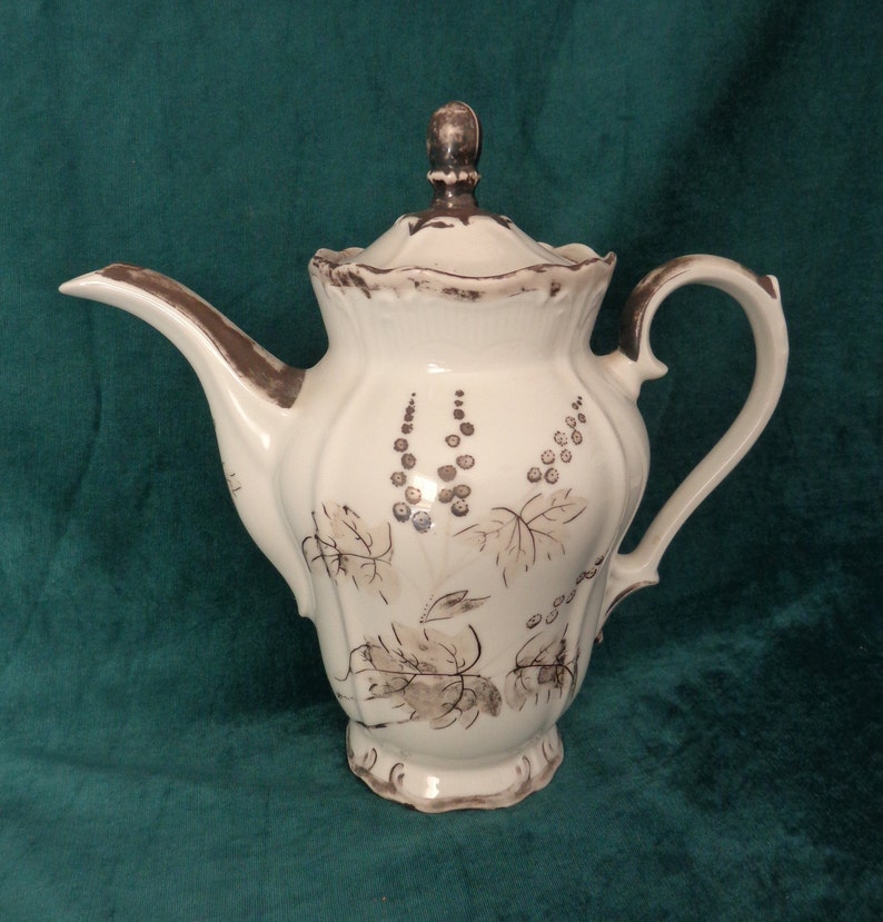 Vintage Rudolph Wachter RW Bavaria Coffee Pot Vintage Dekor RW Bavaria Silver Overlay Coffee Pot Silver Overlay