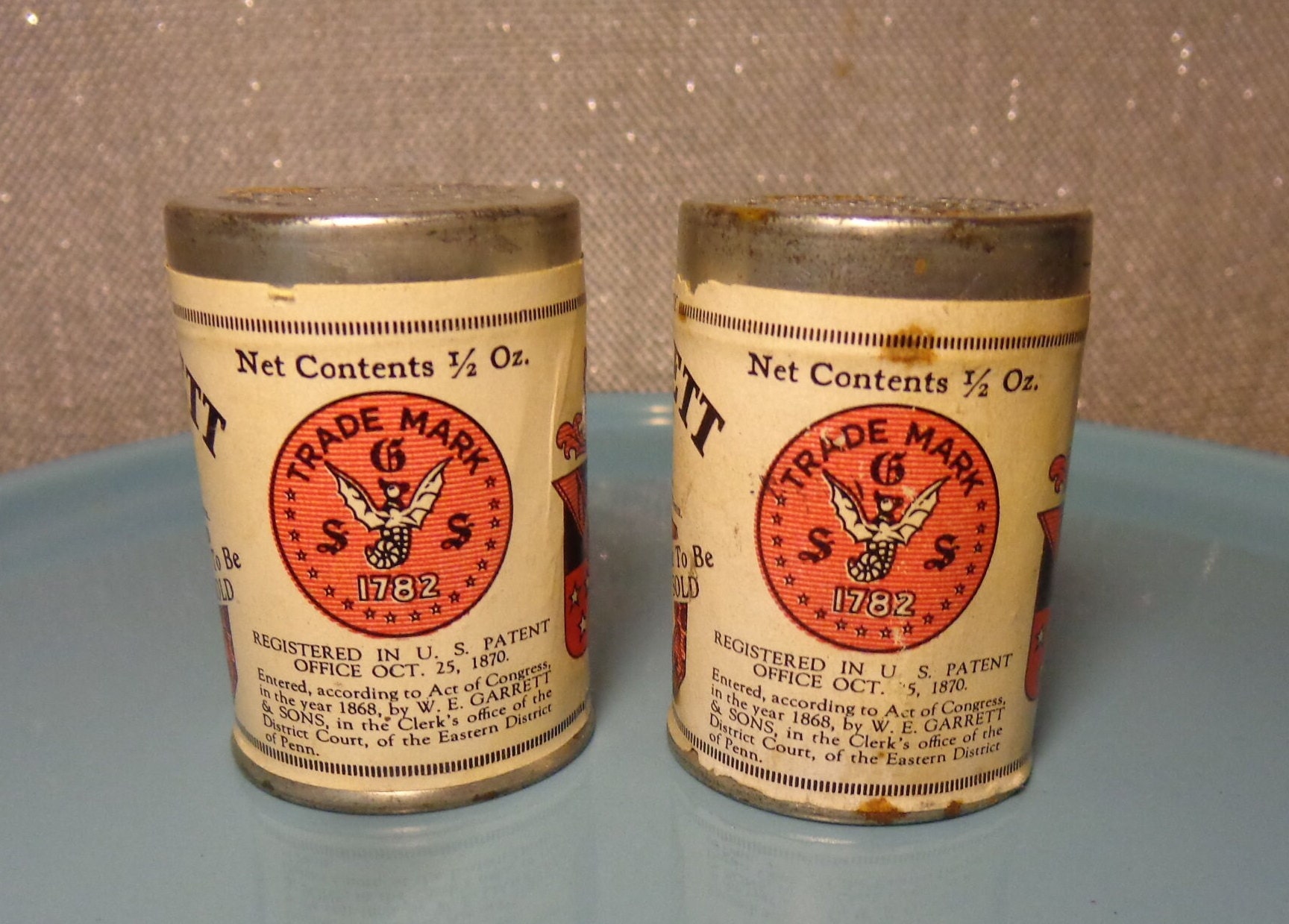 Vintage WE Garrett and Sons American Quality Snuff Samples Etsy