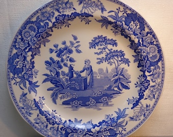 Spode Blue Room Collection Plate, The Girl At Well, Spode Transferware Dish, made in England