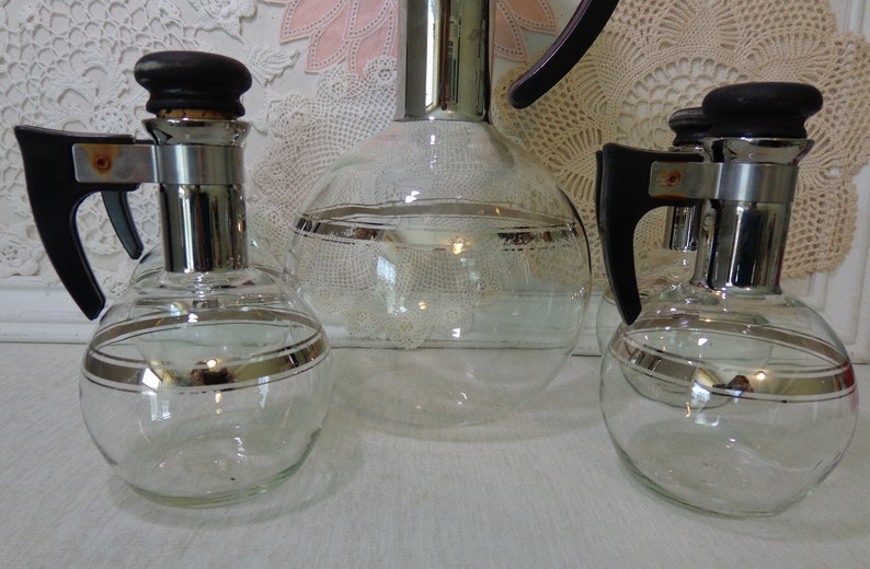 Vintage Silex Glass Coffee Carafe Set Vintage Glass Coffee Carafe Set