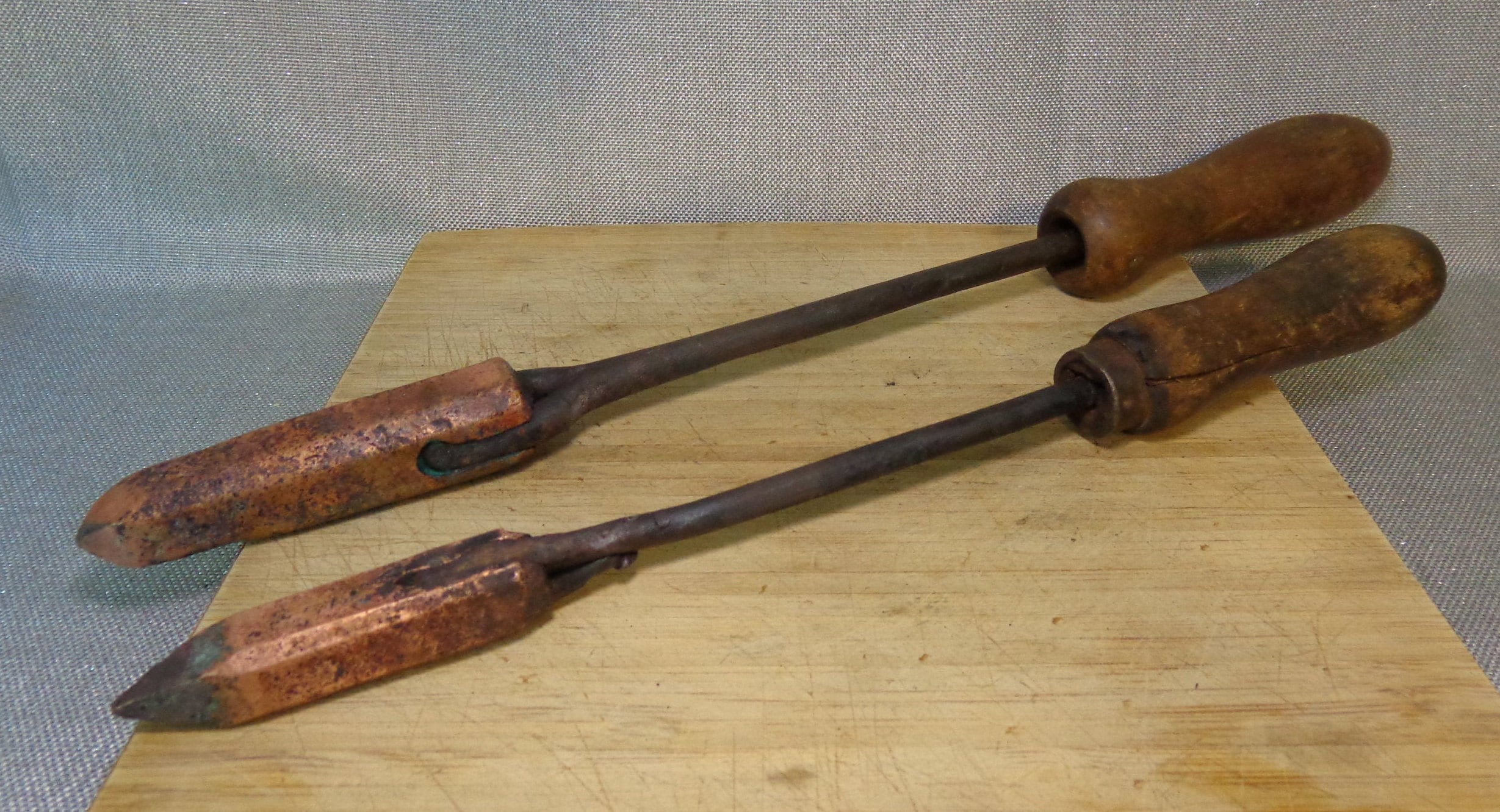 Vintage Copper Tip Soldering Irons Antique Primitive Copper Etsy