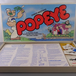 Vintage 1983 Popeye Board Game, by Parker Brothers, No. 0144, USA