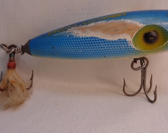 Antique L Cooper Wooden Fishing Lure, Vintage Large L Cooper Wooden Lure,  Glass Eyes, 3 Hooks, Stamford, Conn, USA -  Canada