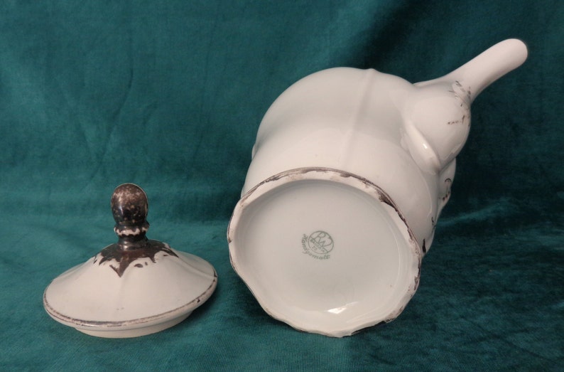 Vintage Rudolph Wachter RW Bavaria Coffee Pot Vintage Dekor RW Bavaria Silver Overlay Coffee Pot Silver Overlay