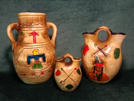 Vintage Native American Wedding Vases Vintage American Indian Etsy