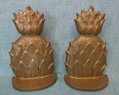 Vintage Brass Pineapple Bookends, Vintage Pineapple - Pair of bookends