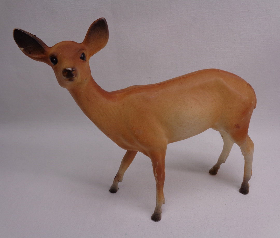 Vintage Plastic Deer Figurine Mid Century Plastic Reindeer Etsy