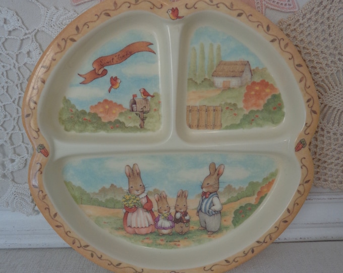 Peco Rabbits Layout Vintage Pecoware Melamine Rabbit Childrens Divided Plate, Peco Melamine ...