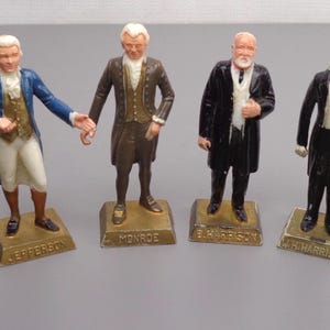 Vintage Marx Toys Miniature Presidents of the United States Figurines, Lot of 6 Marx Presidents