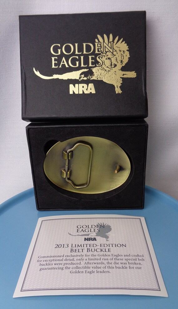 Nra golden eagles belt buckle hot sale