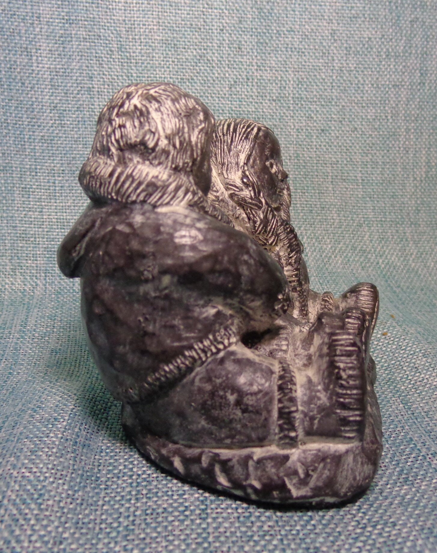 Vintage The Wolf Sculptures Eskimo Couple A Wolf Original Etsy